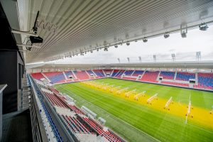 A MOL Aréna Sóstó lelátói és pályája